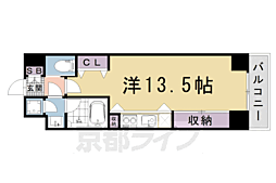 京阪本線 清水五条駅 徒歩3分の賃貸マンション 7階ワンルームの間取り
