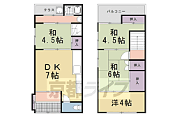阪急京都本線 東向日駅 徒歩6分の賃貸一戸建て 4DKの間取り
