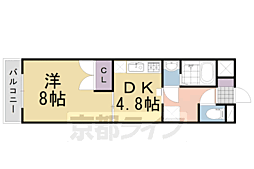 阪急京都本線 西山天王山駅 徒歩13分の賃貸マンション 1階1DKの間取り