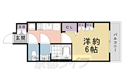 プレサンス十条凛華 5階1Kの間取り