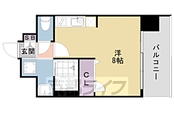 プレサンス京都室町通紫水 2階1Kの間取り
