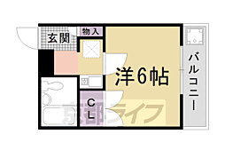 ルビナス竹澤 4階1Kの間取り