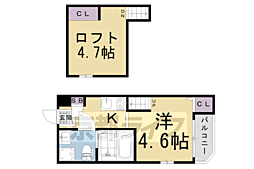 サンライズ十条 1階1Kの間取り