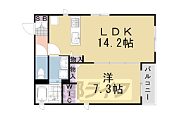 シャーメゾン京洛舎 1階1LDKの間取り