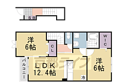 グランデＨ＆Ｍ木村　I 1階2LDKの間取り