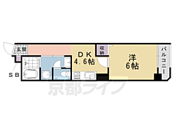 桂グランドハイツ 401 4階1DKの間取り