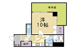 エリーフラッツ上桂 1Kの間取図画像
