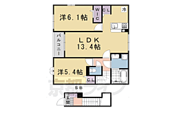 プラネット 2階2LDKの間取り
