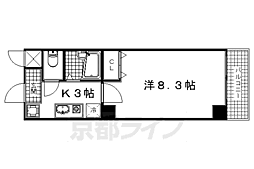 JR東海道・山陽本線 京都駅 徒歩5分の賃貸マンション 6階1Kの間取り