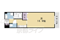 サンクスパレ桂 1階1Kの間取り