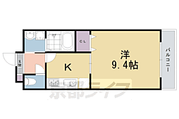 アンプルールフェールデルニエ嵯峨ノ段町 1階1Kの間取り