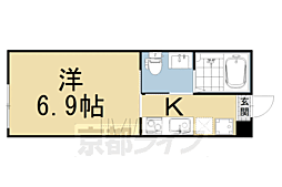 京都市営烏丸線 五条駅 徒歩3分の賃貸マンション 4階1Kの間取り