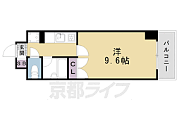 パインフィールド壬生 2階1Kの間取り