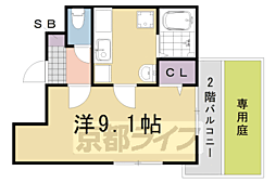 ｍｉｔｙ　桂朝日町 2階1Kの間取り