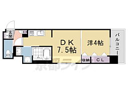 ベラジオ雅び京都西院II 1DKの間取図画像