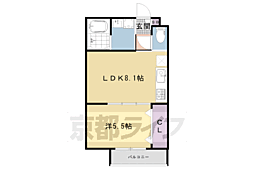 プライベートレジデンス西院II 3階1LDKの間取り