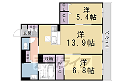 グランコート北浦 2LDKの間取図画像