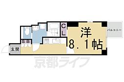 アスヴェル京都二条駅前 1Kの間取図画像