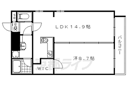 ARTISTA円町ドゥーエ 1LDKの間取図画像
