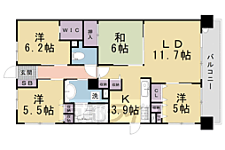 JR山陰本線 梅小路京都西駅 徒歩5分の賃貸マンション 5階4LDKの間取り