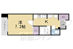 辻が花 1Kの間取図画像