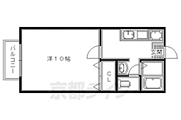 ビーライン清風 1Kの間取図画像
