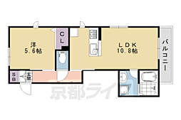 フェリシード花水木2 1LDKの間取図画像