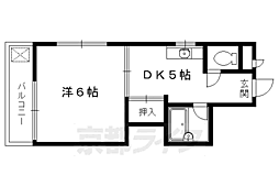 コーポ上野 1DKの間取図画像