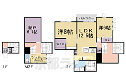シルクメゾン岡崎 2SLDKの間取図画像