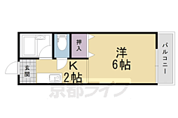 サニーハイツ中川B棟 1Kの間取図画像