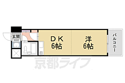 ライオンズマンション二条高倉 1DKの間取図画像