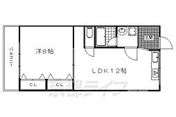 美咲ハイツ 1LDKの間取図画像