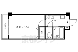 Aフラット高野 1Kの間取図画像