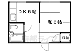 山中荘 1DKの間取図画像