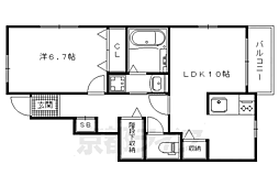 浄雲クワトロ 1LDKの間取図画像