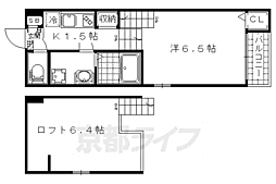 ブライトヒルズ椥辻 1Kの間取図画像