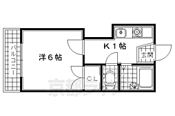 アパート 1Kの間取図画像