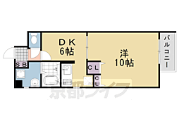 ピースフル桂 1DKの間取図画像