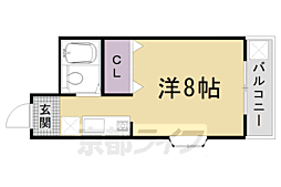 シャンブル・N 1Kの間取図画像