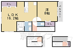 メゾンドやまだ2 1LDKの間取図画像