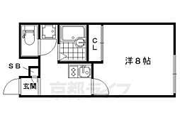 レオパレス鳴滝 1Kの間取図画像