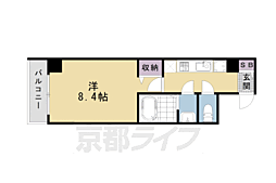 ウィンドベル二条駅 1Kの間取図画像