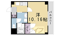 エリーフラッツ上桂 1Kの間取図画像