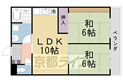 ドムール桂 2LDKの間取図画像