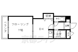 マンション西嵐 1DKの間取図画像