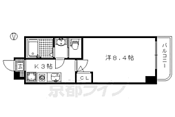 SWISS京都堀川WEST 1Kの間取図画像