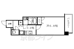 ヴィラ岡崎神宮 1Kの間取図画像