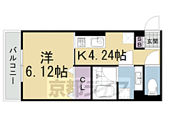 グランドペアランス 1Kの間取図画像