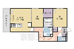 GRAMM桂稲荷山 2LDKの間取図画像