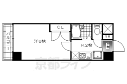 アール四条大宮 1Kの間取図画像